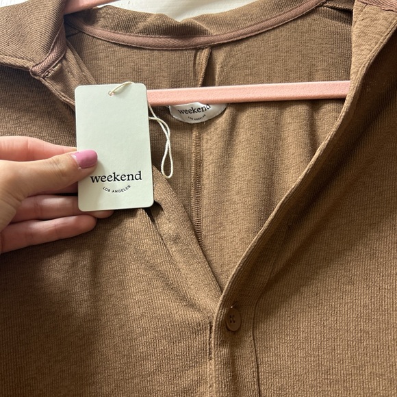 Brown Button Up Top! Brand New! - Picture 3 of 4